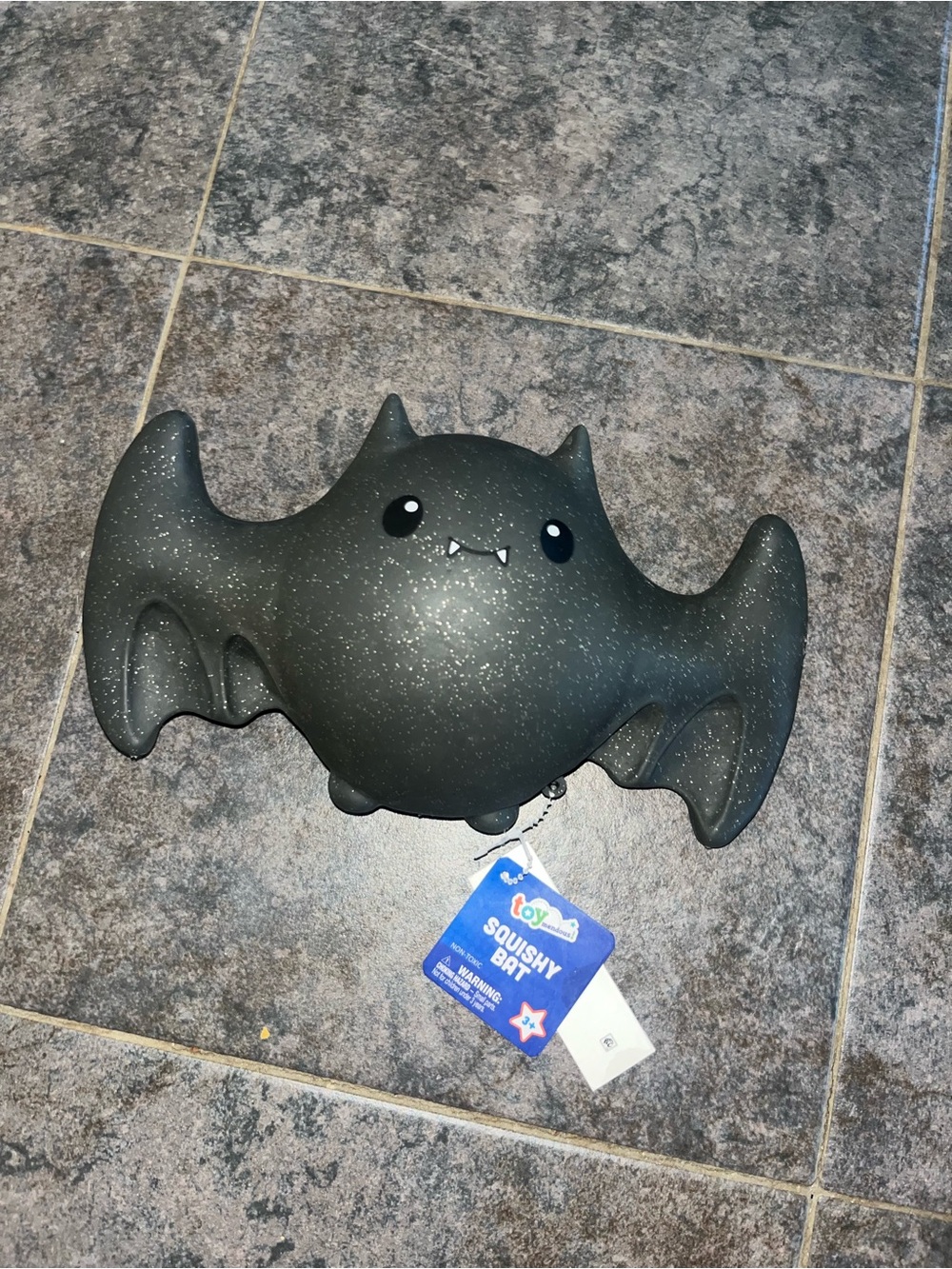 Toysmith Sparkle Squishy Bat Plush - Black